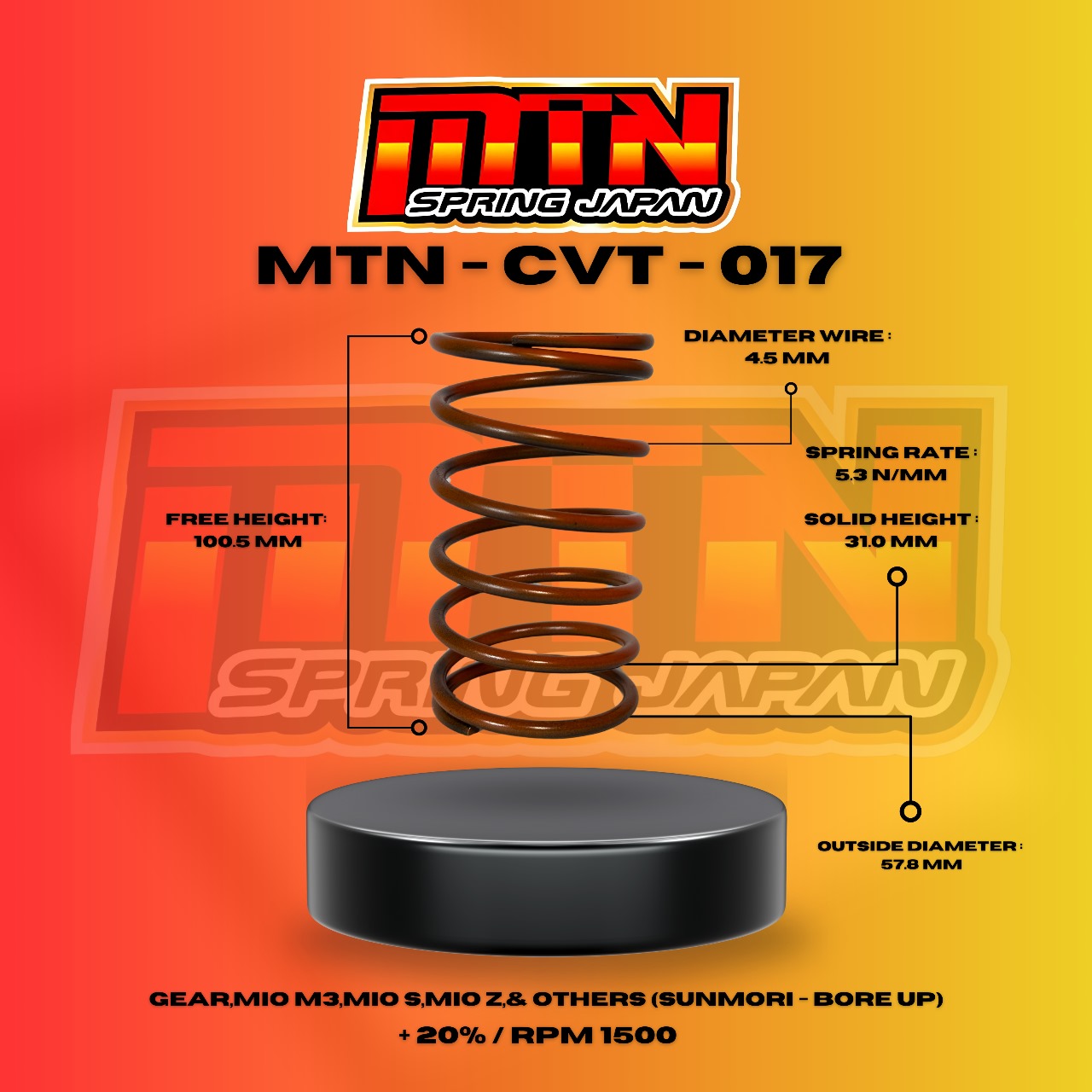 CVT - 017 ( +20% / Rpm 1500 )