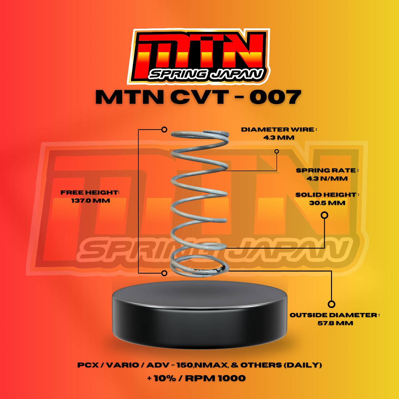 CVT - 007 ( +10% / 1000 Rpm)