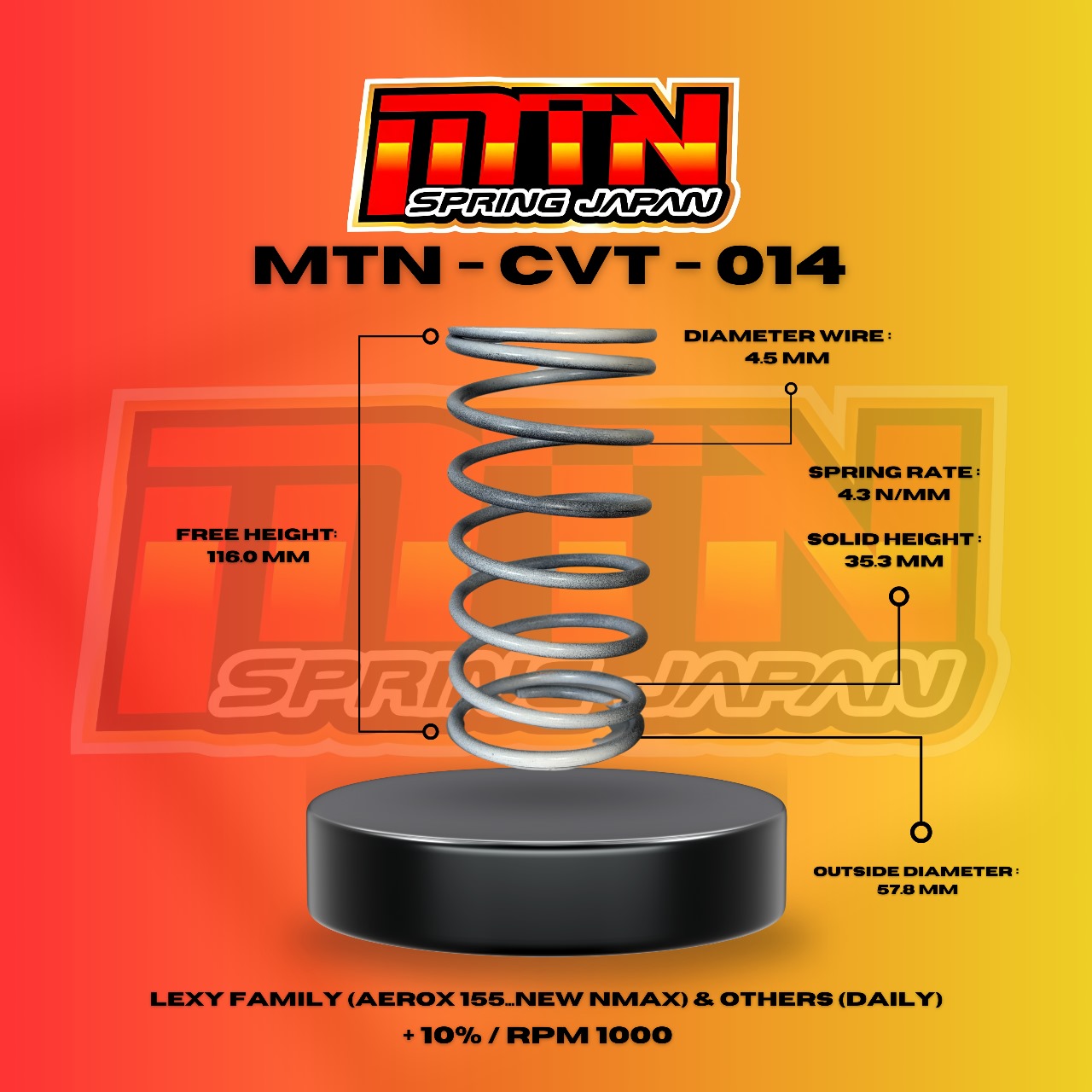 CVT - 014 ( +10% / Rpm 1000 )